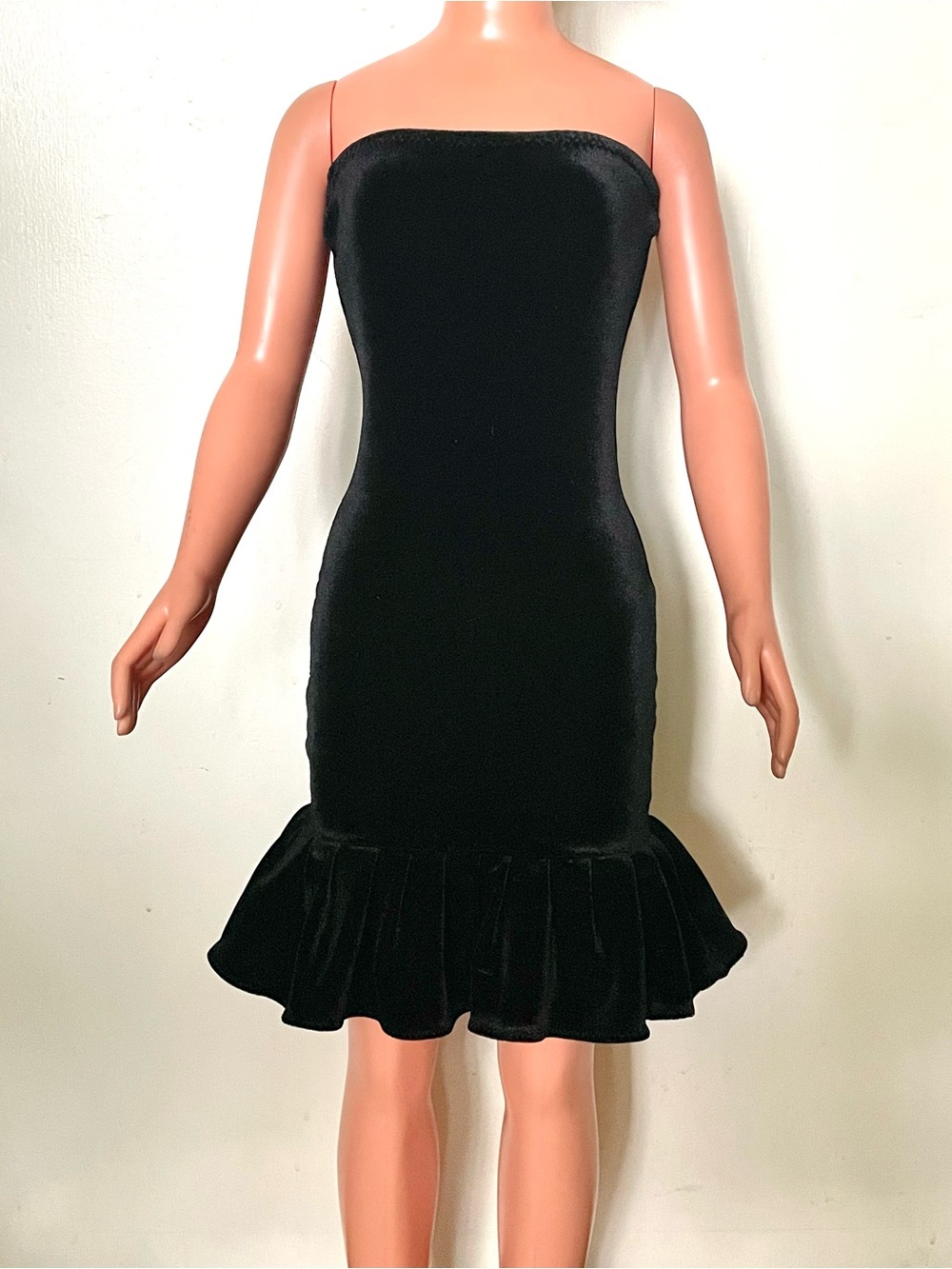 Black Velvet Dress with Ruffle, for My Size Barbie Doll 36". New, Nice